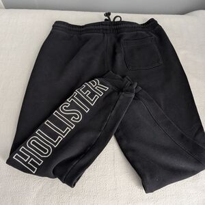 Hollister Women's Large Black Sweatpants With Large Logo Comfy Athleticwear Y2K
